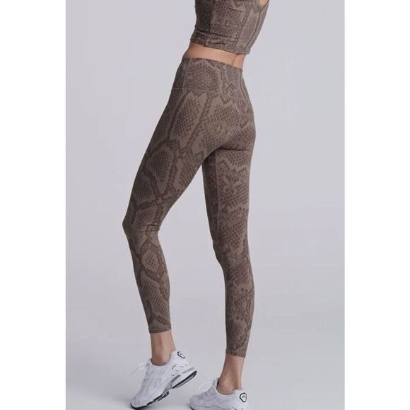 Varley Women’s Snakeskin Print Pull-On Mid-Rise Cropped Leggings Brown Size Smal - Picture 4 of 11